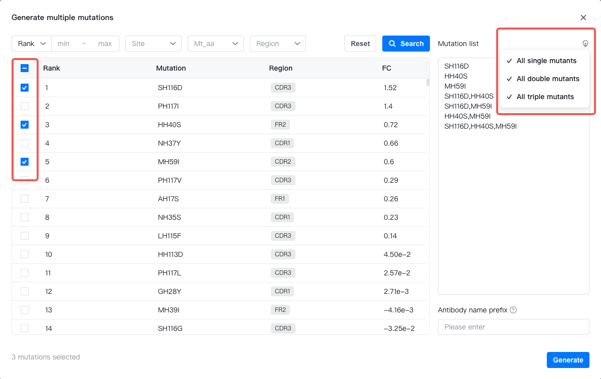 Antibody Optimization Edit Generate multiple mutants